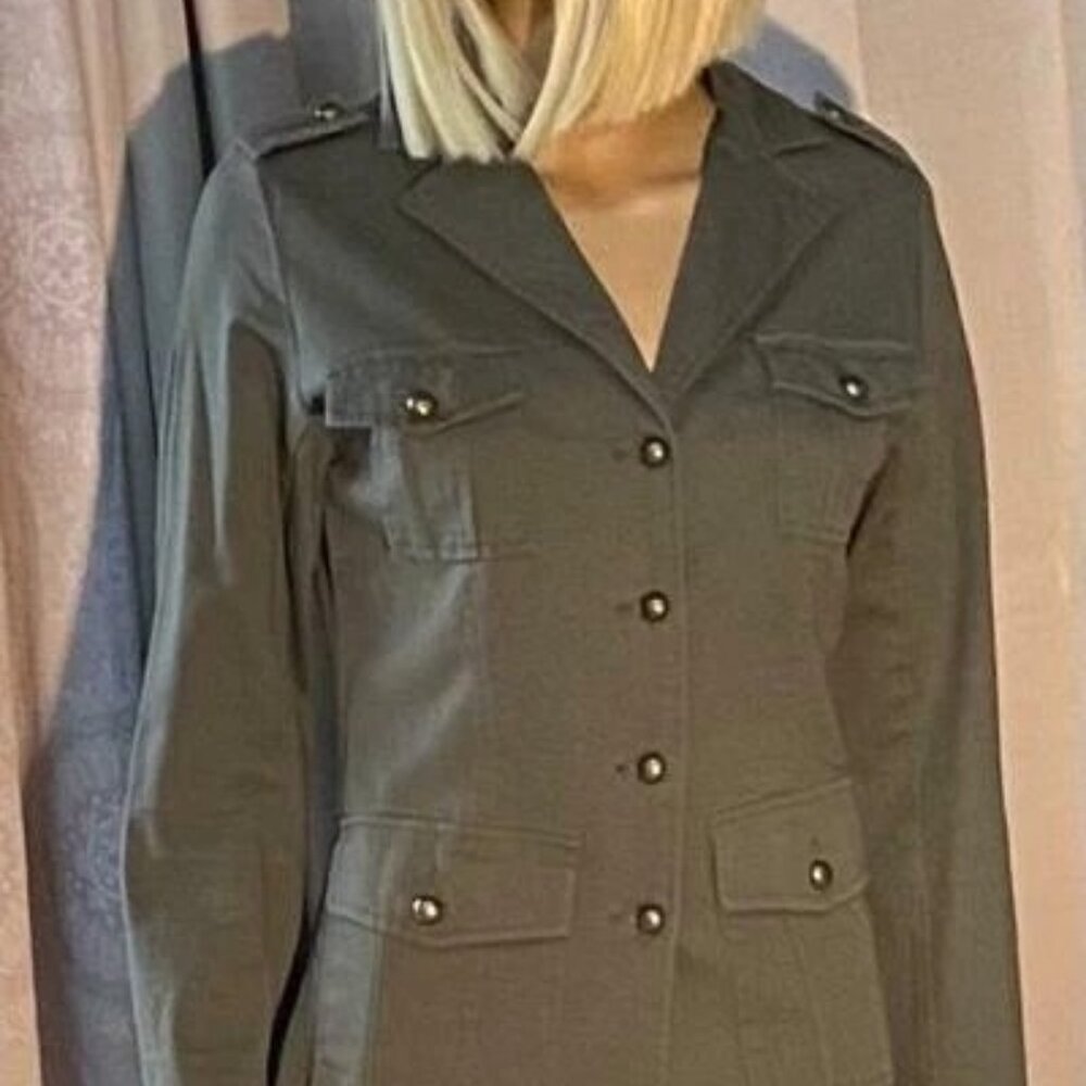 * Heat Wave Vintage Army Green Size S Button Up - Nice Condition